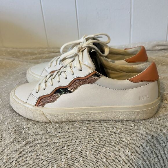 MADEWELL Sidewalk Low Top Snake Embossed Wave Edition Sneakers Shoes Women's 7 - Picture 5 of 12